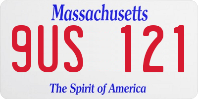 MA license plate 9US121