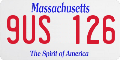 MA license plate 9US126