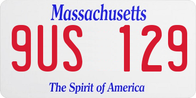 MA license plate 9US129