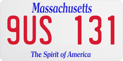 MA license plate 9US131