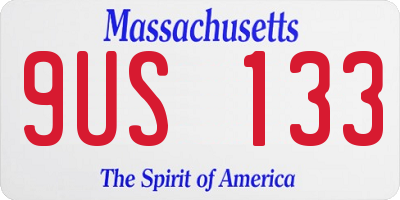 MA license plate 9US133