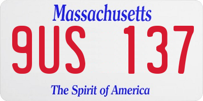 MA license plate 9US137