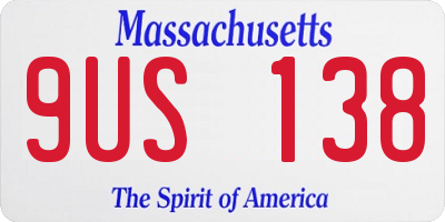 MA license plate 9US138