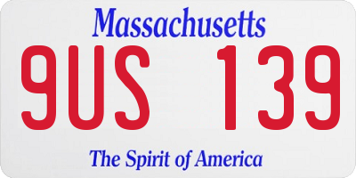 MA license plate 9US139