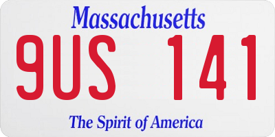 MA license plate 9US141