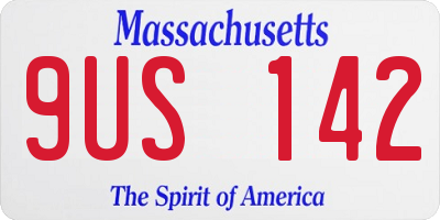 MA license plate 9US142