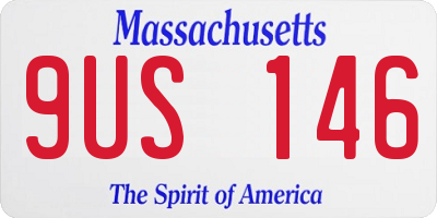MA license plate 9US146