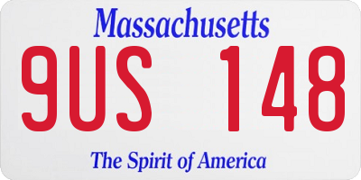 MA license plate 9US148