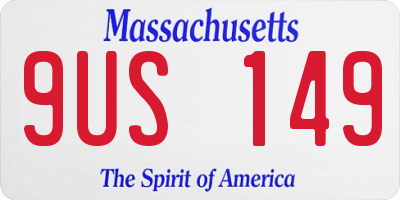 MA license plate 9US149