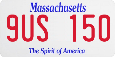 MA license plate 9US150