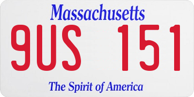 MA license plate 9US151