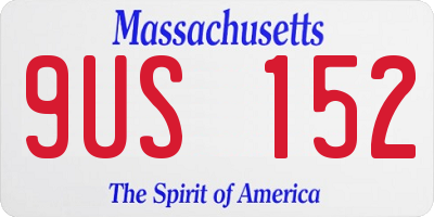 MA license plate 9US152