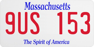 MA license plate 9US153