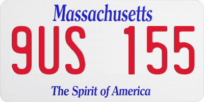 MA license plate 9US155