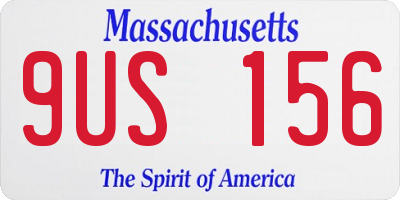 MA license plate 9US156