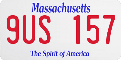 MA license plate 9US157