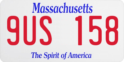 MA license plate 9US158