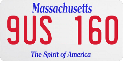 MA license plate 9US160