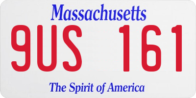 MA license plate 9US161