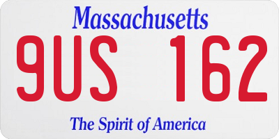 MA license plate 9US162