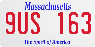 MA license plate 9US163