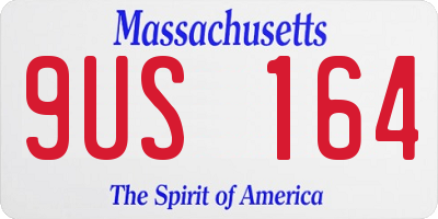 MA license plate 9US164