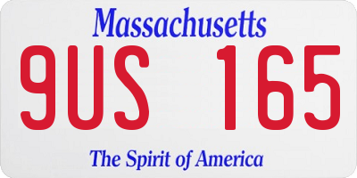 MA license plate 9US165