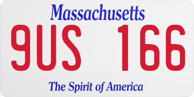 MA license plate 9US166