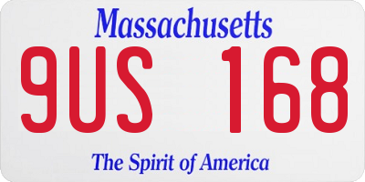 MA license plate 9US168