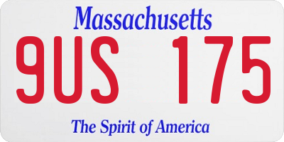 MA license plate 9US175