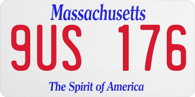 MA license plate 9US176