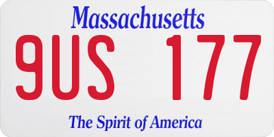 MA license plate 9US177