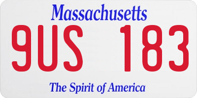 MA license plate 9US183