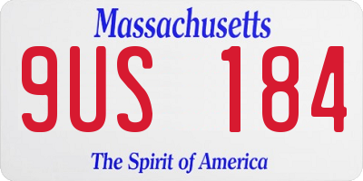 MA license plate 9US184