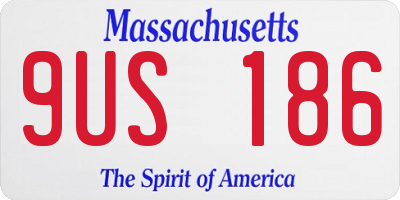 MA license plate 9US186