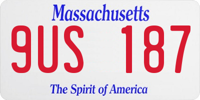 MA license plate 9US187