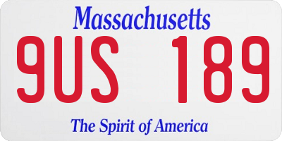 MA license plate 9US189