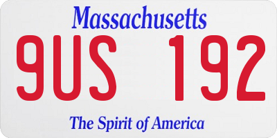 MA license plate 9US192