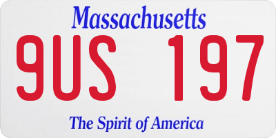 MA license plate 9US197