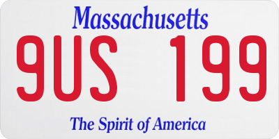 MA license plate 9US199