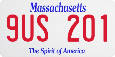 MA license plate 9US201