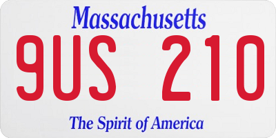 MA license plate 9US210
