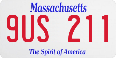 MA license plate 9US211