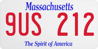 MA license plate 9US212