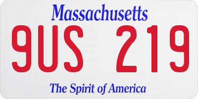 MA license plate 9US219