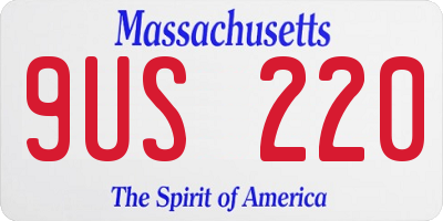 MA license plate 9US220