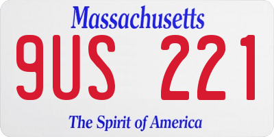 MA license plate 9US221