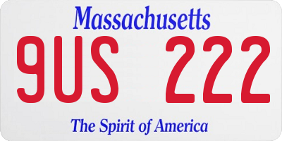 MA license plate 9US222