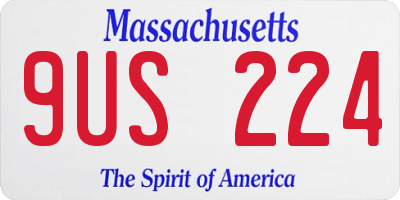 MA license plate 9US224