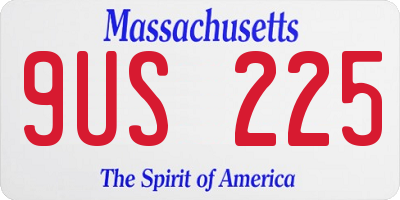 MA license plate 9US225